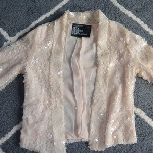 Cream Sequin Blazer